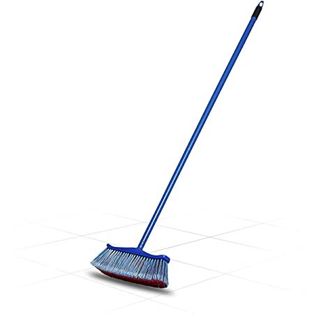 Gala Dustgo Floor Plastic Brush Set and Iron Bull Bathroom Brush Combo, Grey